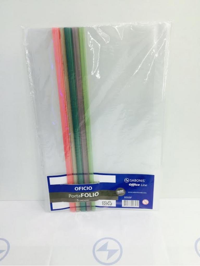 FOLDER PLÁSTICO OFICIO DE COSTILLA PLÁSTICO T/ CARTA.PAQUETE&nbsp;C/ 5 PZAS.