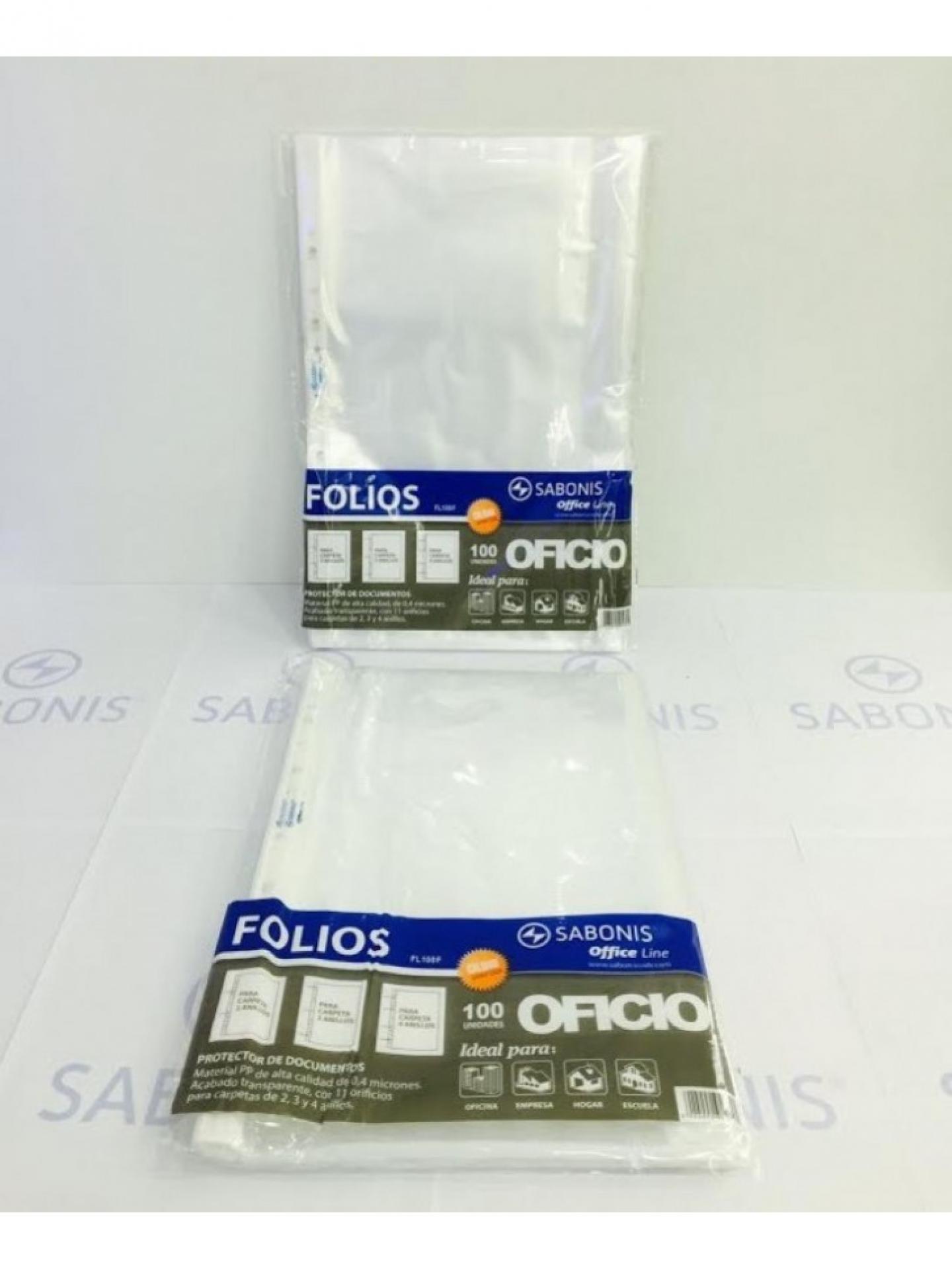 PROTECTORES DE HOJAS C/&nbsp;100 PZAS. T/ OFICIO.