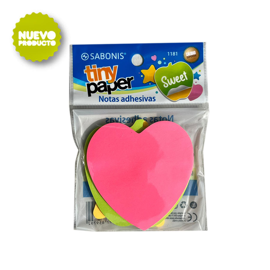 Notas adhesivas 3 figuras sweet de colores c/ 75 unidades.