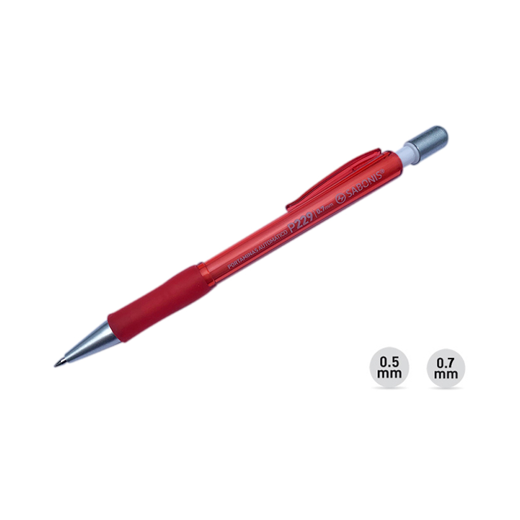 Portaminas económico de&nbsp;0.5 mm y 0.7 mm.COLORES SURTIDOS.Exhibidor c/&nbsp;24 piezas.